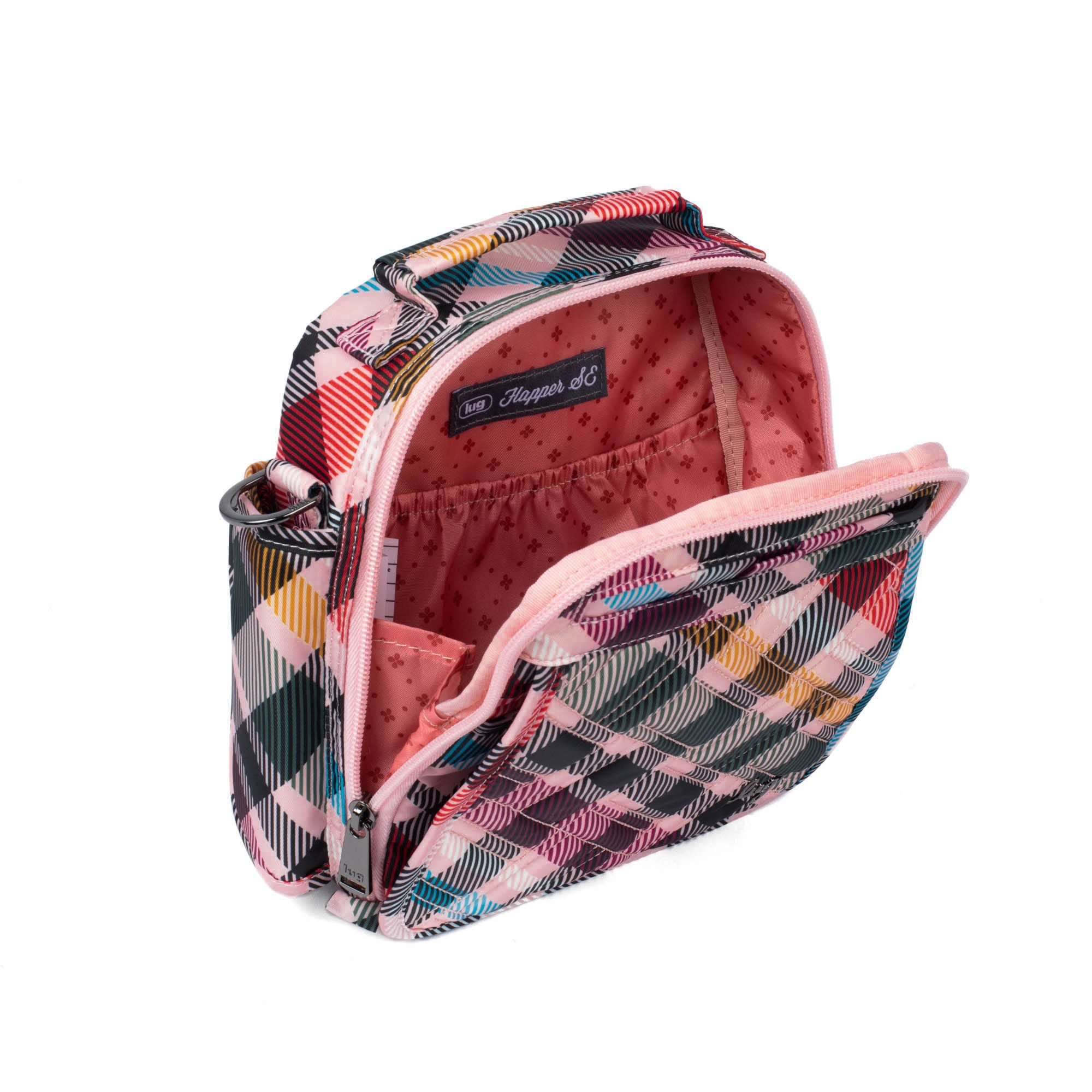 Flapper SE Convertible Crossbody Bag - PINK PLAID - FlapperSE_PinkPlaid_05